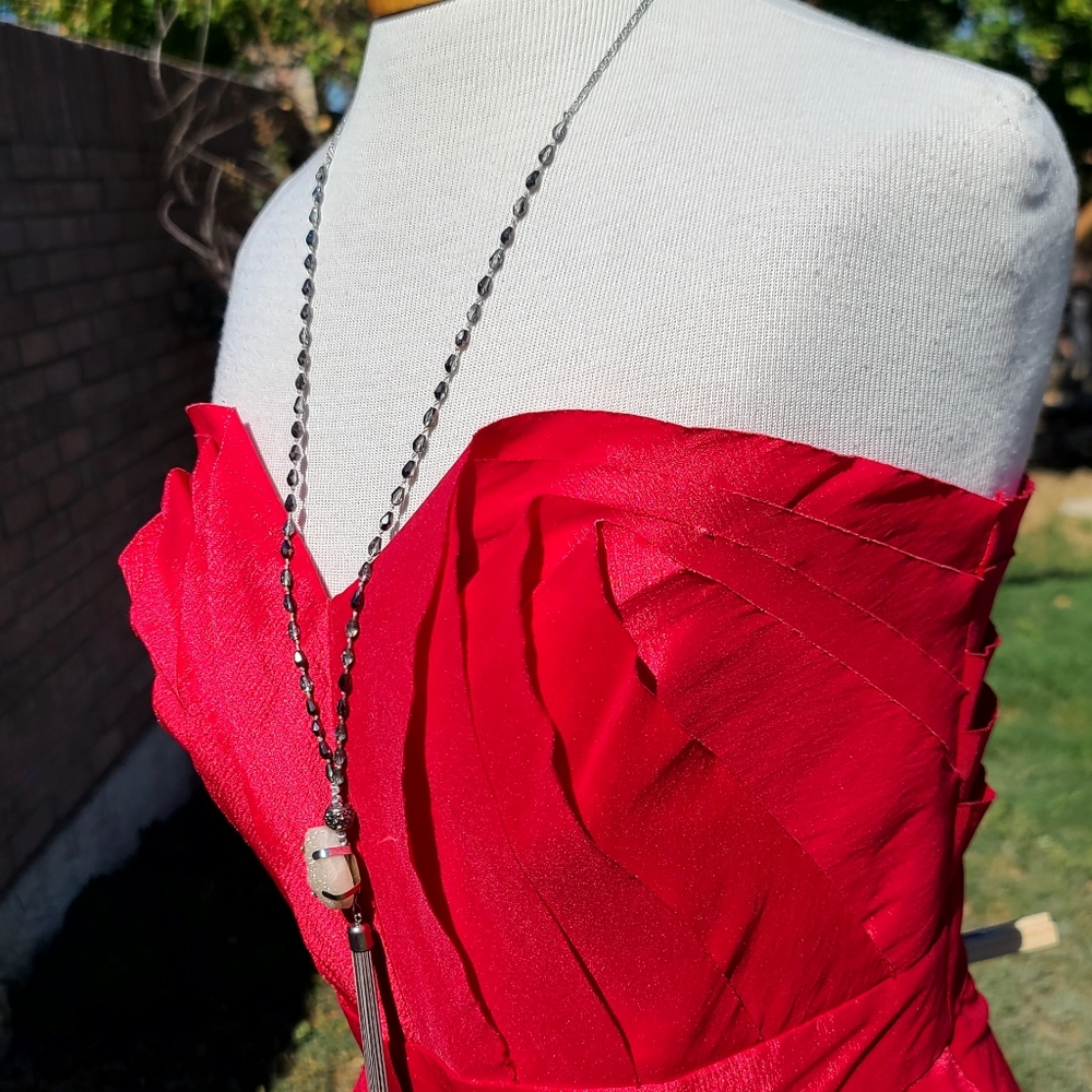 Max & Cleo strapless 🍒 red dress - Picture 5 of 9